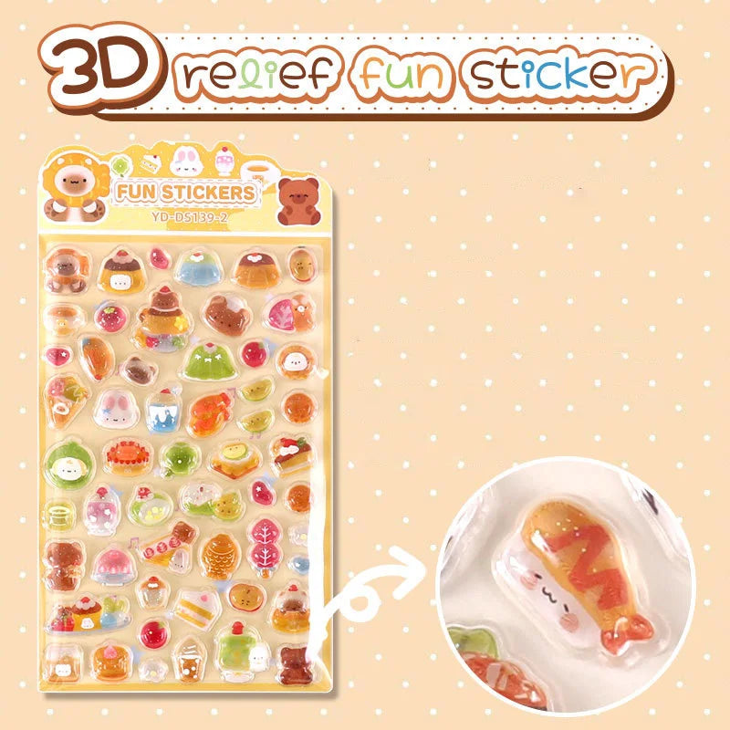 Stickers 3D japonais relief cristal – 6 styles