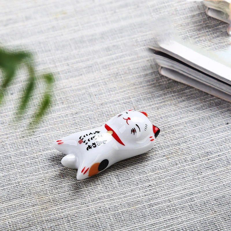 1 porte-baguettes en céramique en forme de chat mignon, style japonais, vaisselle de restaurant…