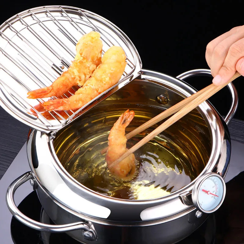 Marmite à frire japonaise – Inox 304 avec thermomètre