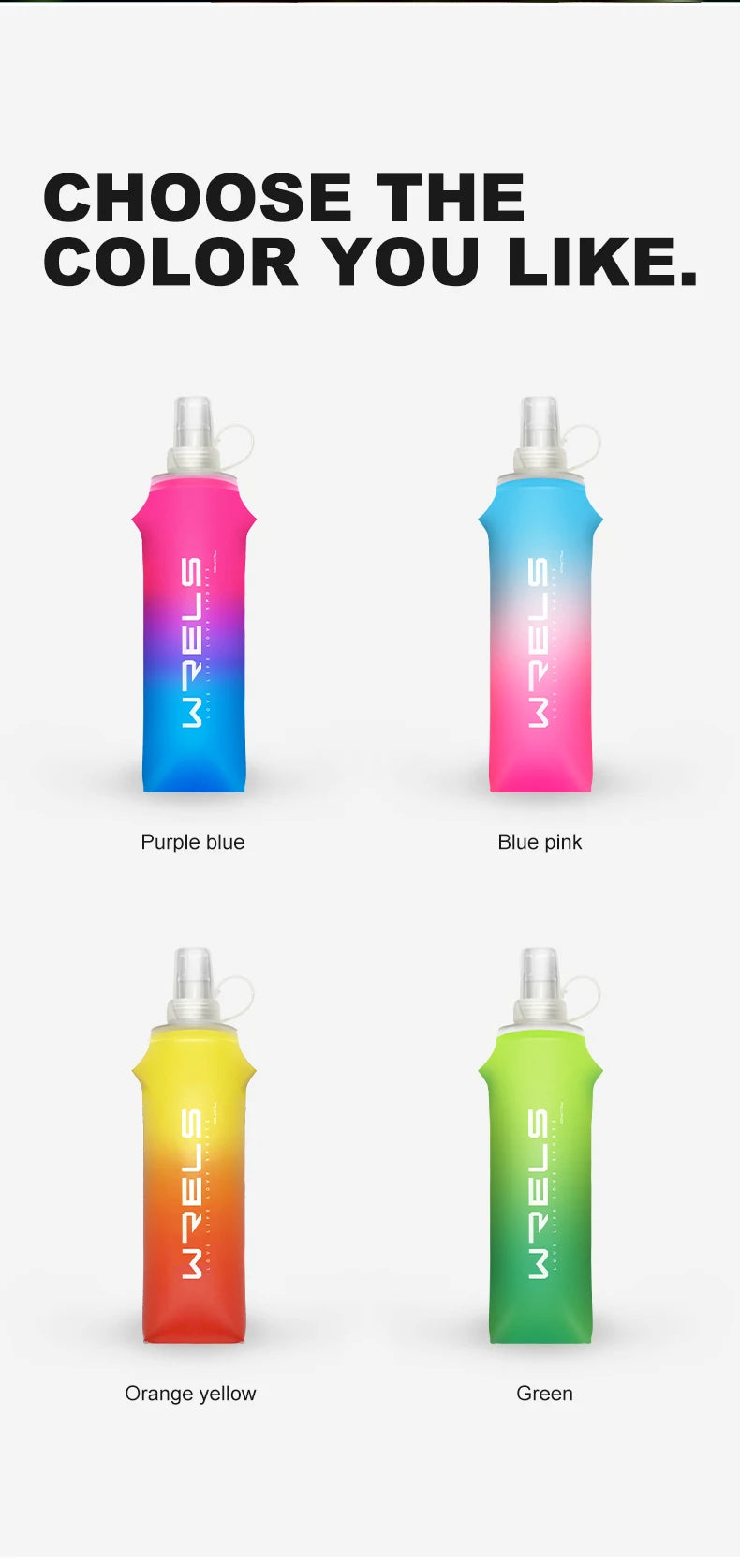 Gourde Souple Pliable TPU – 250ml & 500ml, Ultralégère pour le Sport & l’Outdoor