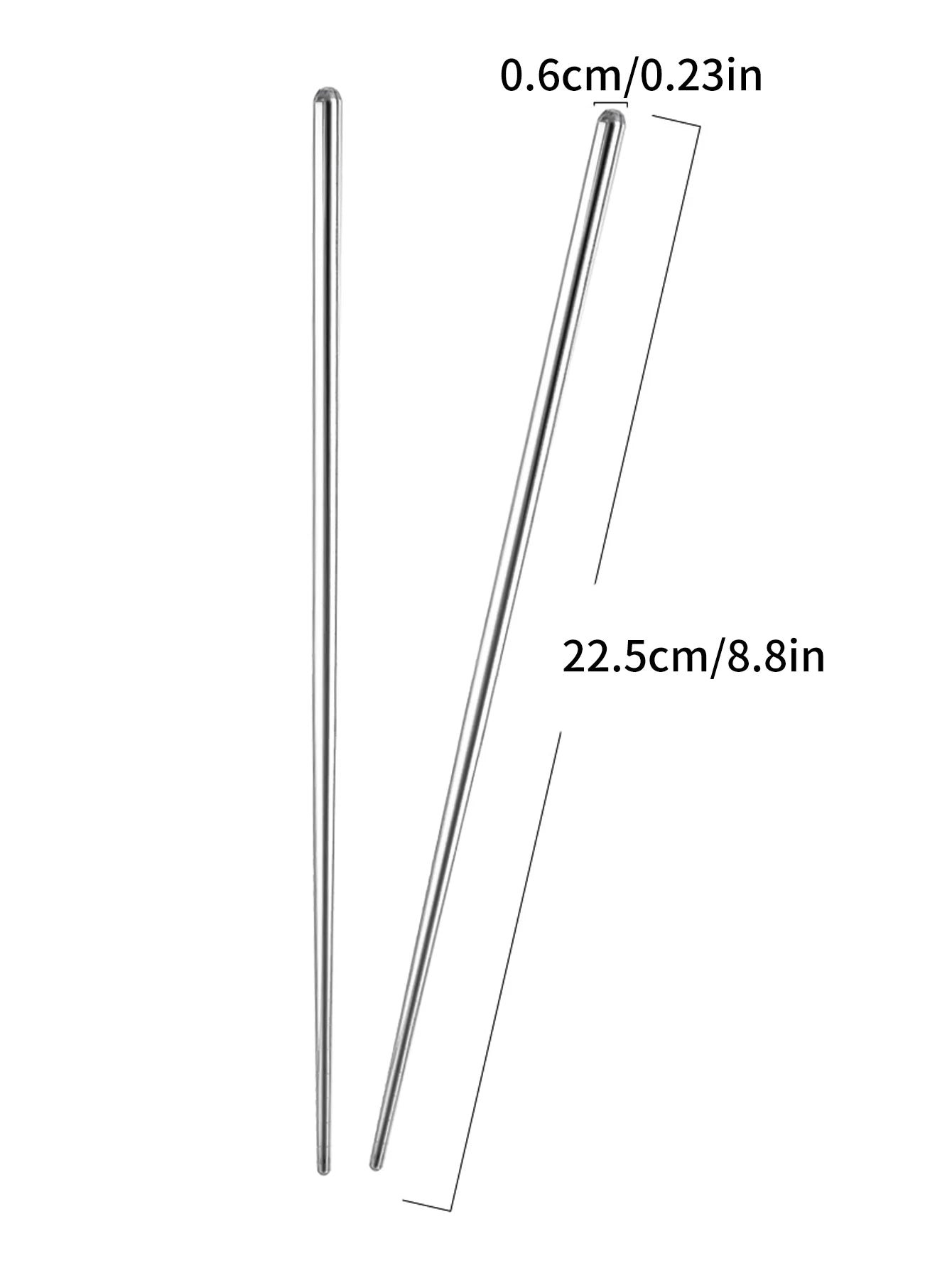 Reusable stainless steel chopsticks, Japanese style