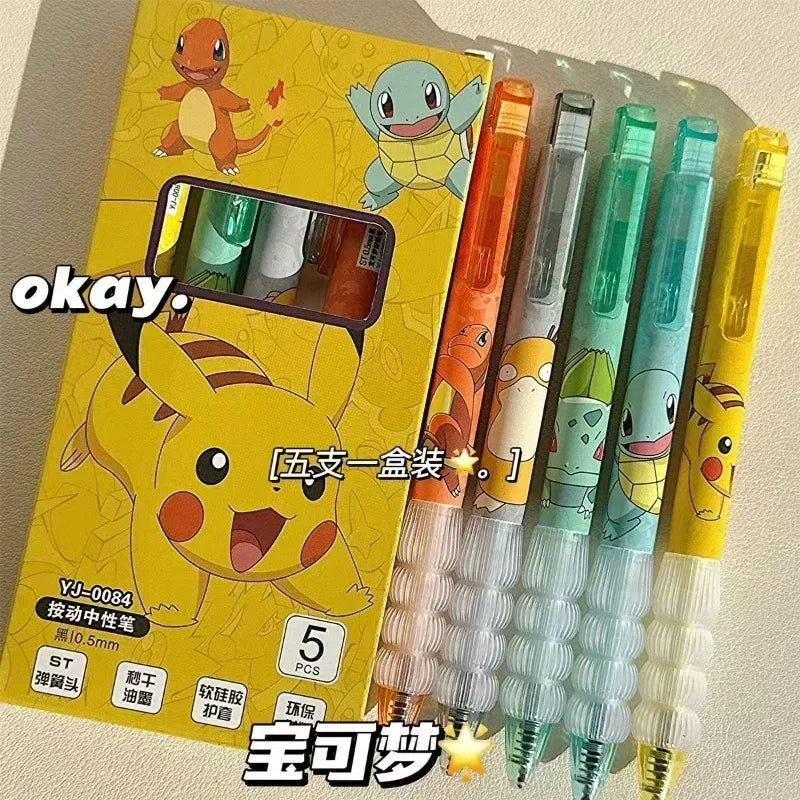 Stylos gel Pokémon kawaii – Lot de 5