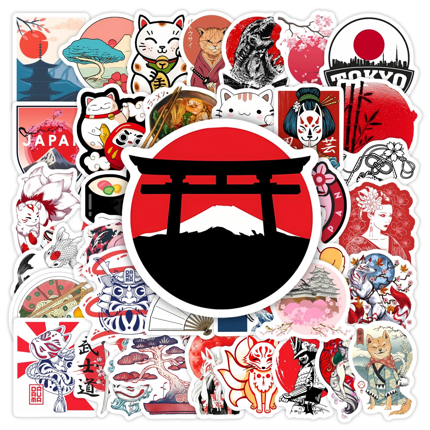 Stickers japonais traditionnels – Lot imperméable