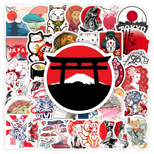 Stickers japonais traditionnels – Lot imperméable