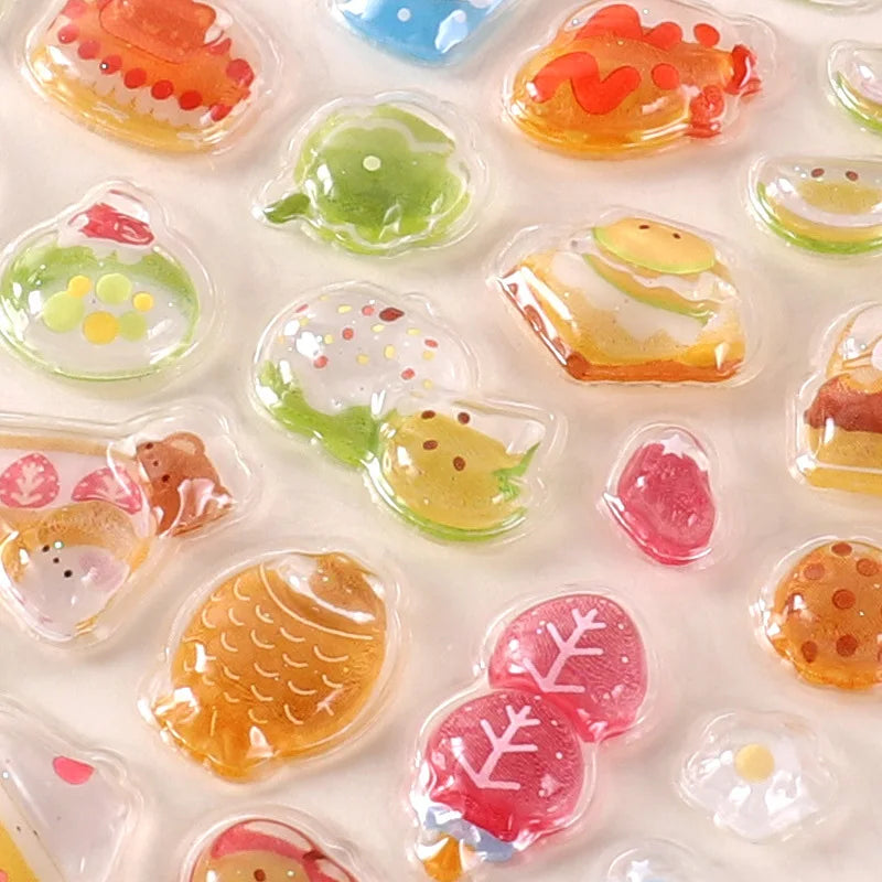 Stickers 3D japonais relief cristal – 6 styles