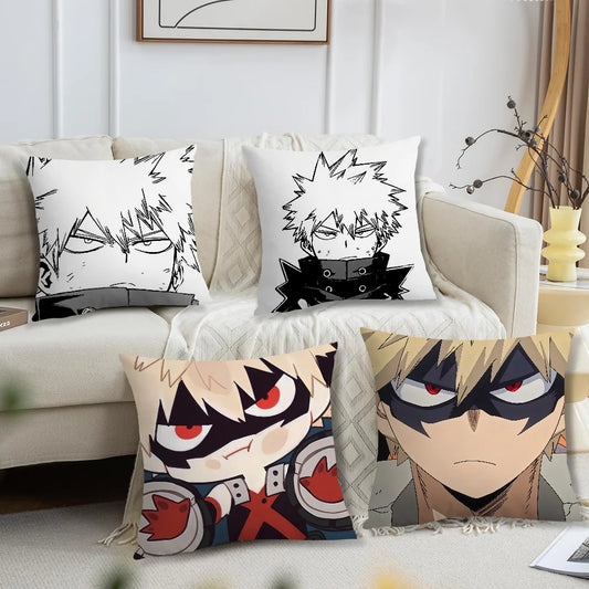 Housse de coussin Katsuki Bakugo de l'anime My Hero Academia, pour salon, tête de lit, bureau, chambre, canapé, oreiller de sieste