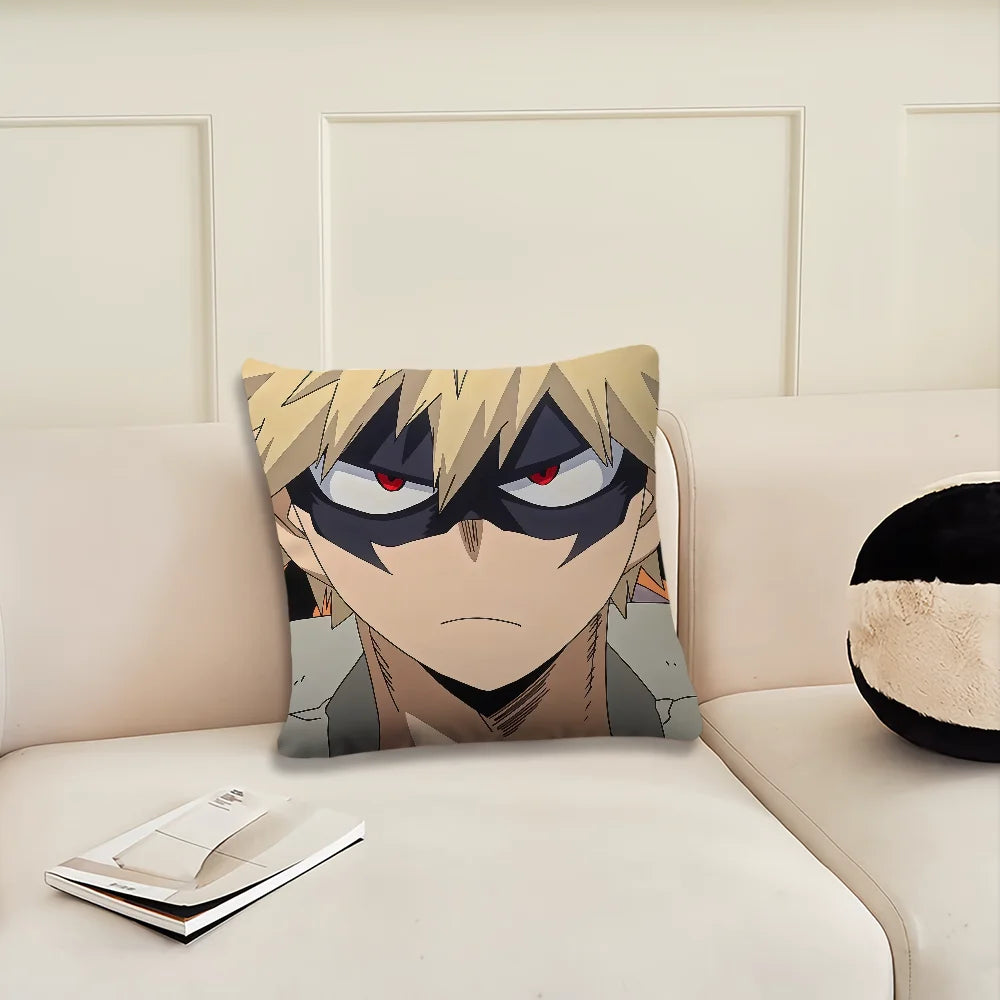 Housse de coussin Katsuki Bakugo de l'anime My Hero Academia, pour salon, tête de lit, bureau, chambre, canapé, oreiller de sieste