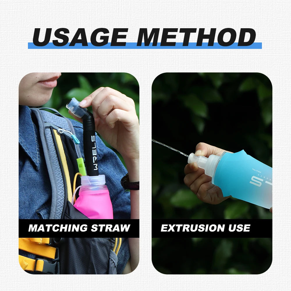 Gourde Souple Pliable TPU – 250ml & 500ml, Ultralégère pour le Sport & l’Outdoor