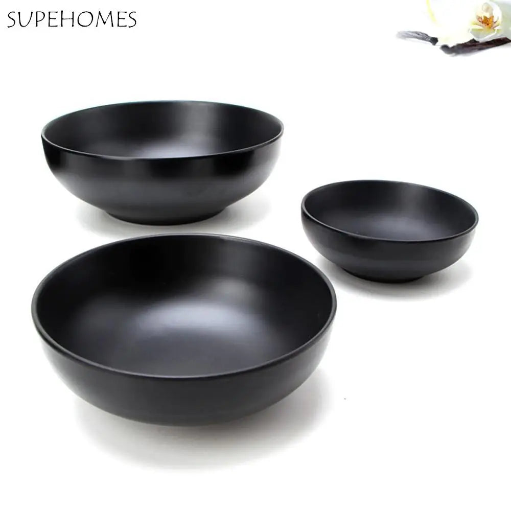 Japanese style melamine ramen bowl, black porcelain imitation noodle bowl for home
