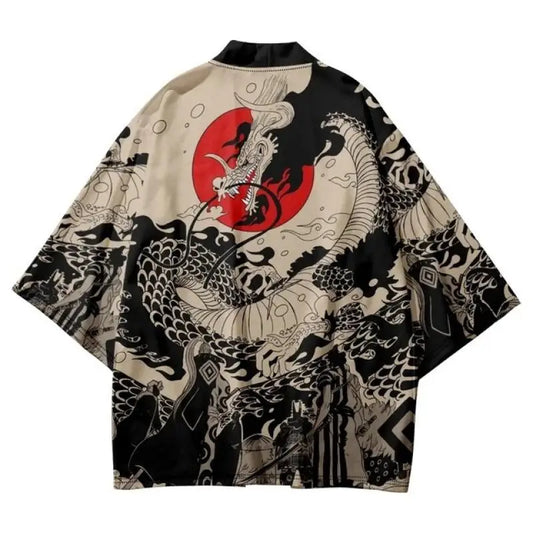 Haori Yukata japonais – Imprimé dragon anime