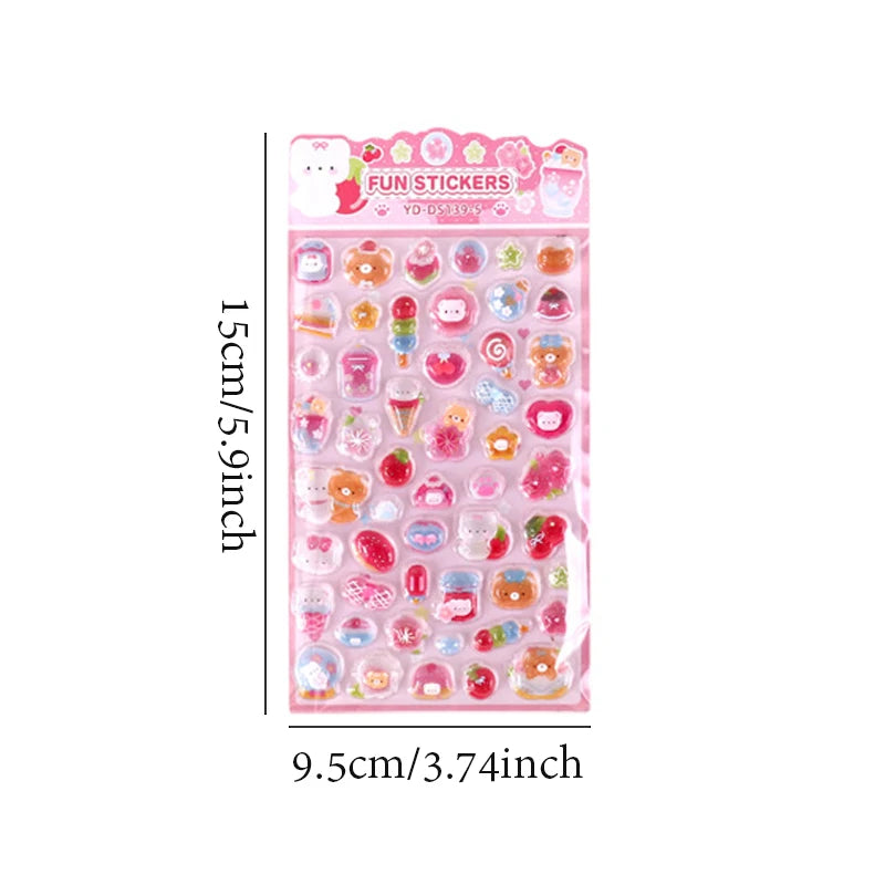 Stickers 3D japonais relief cristal – 6 styles