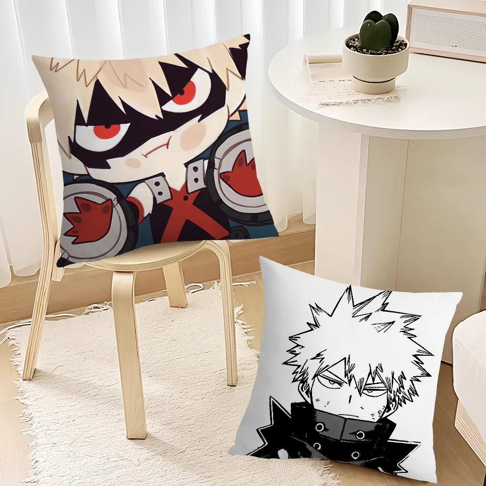 Housse de coussin Katsuki Bakugo de l'anime My Hero Academia, pour salon, tête de lit, bureau, chambre, canapé, oreiller de sieste