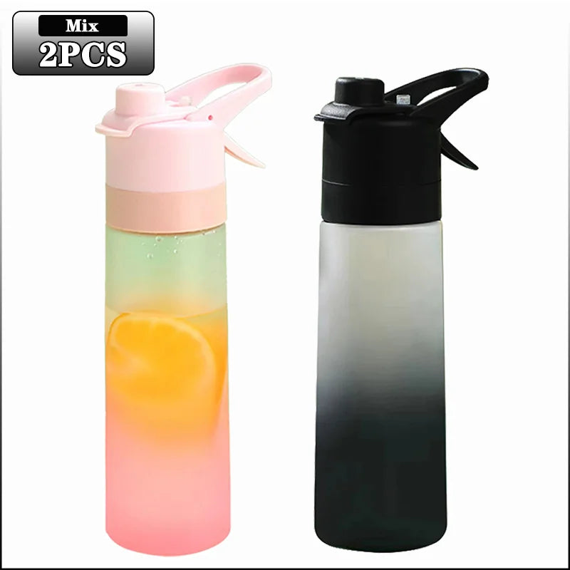 Gourde Brumisateur 650ml avec Paille – Spray Brume & Hydratation, Outdoor & Sport