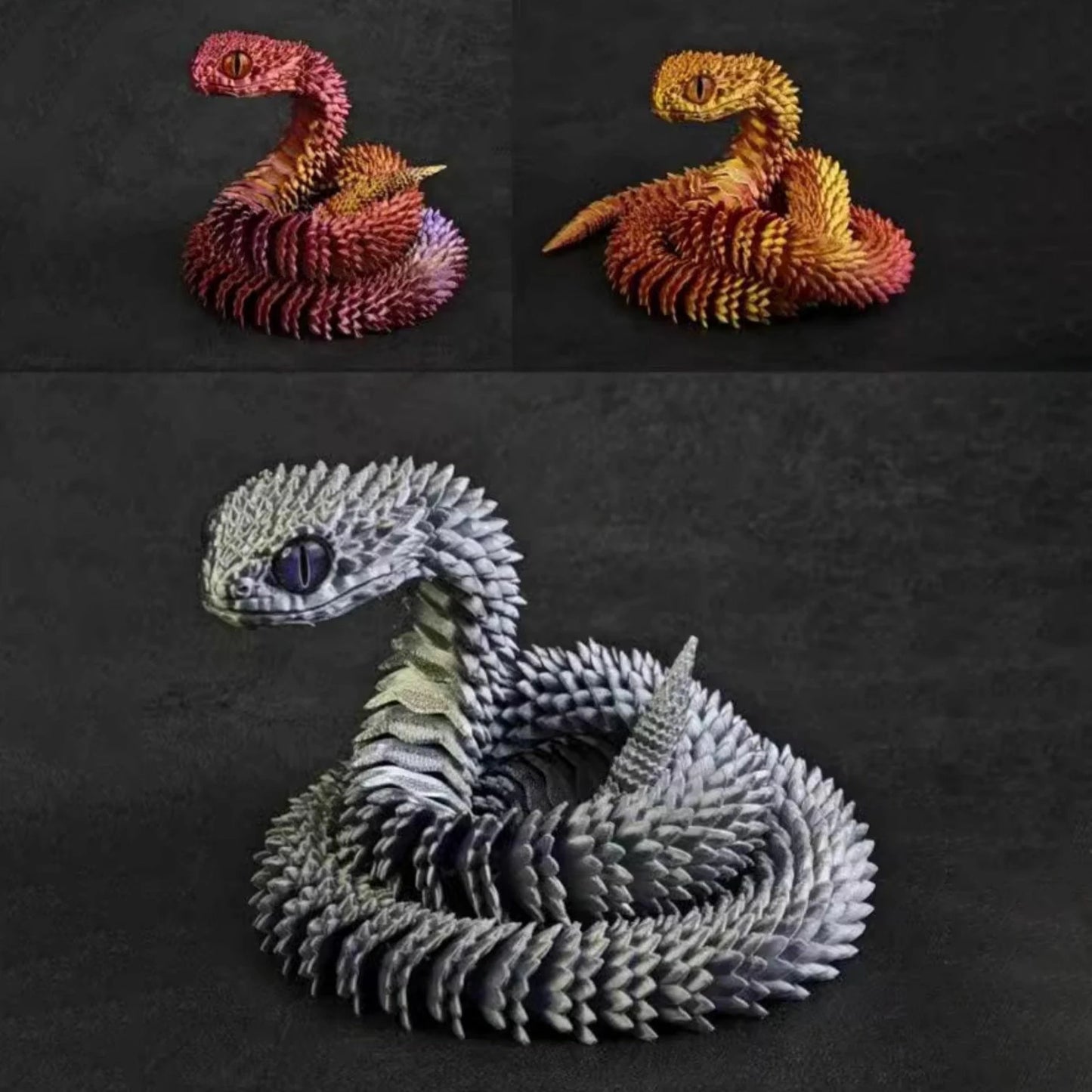 Serpent 3D articulé – Décoration et jouet