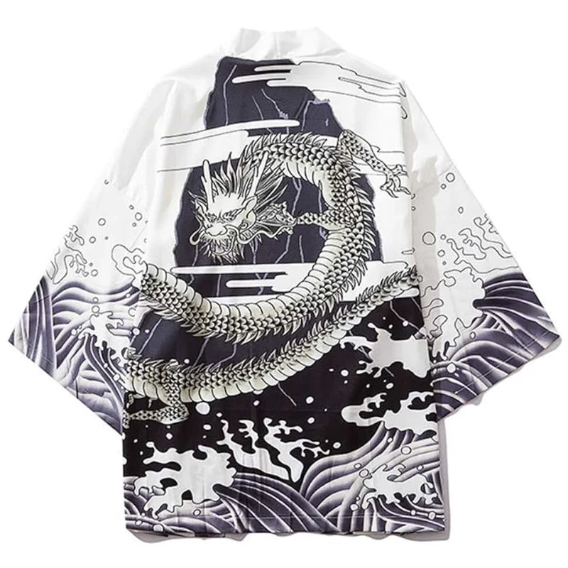 Haori Yukata japonais – Imprimé dragon anime