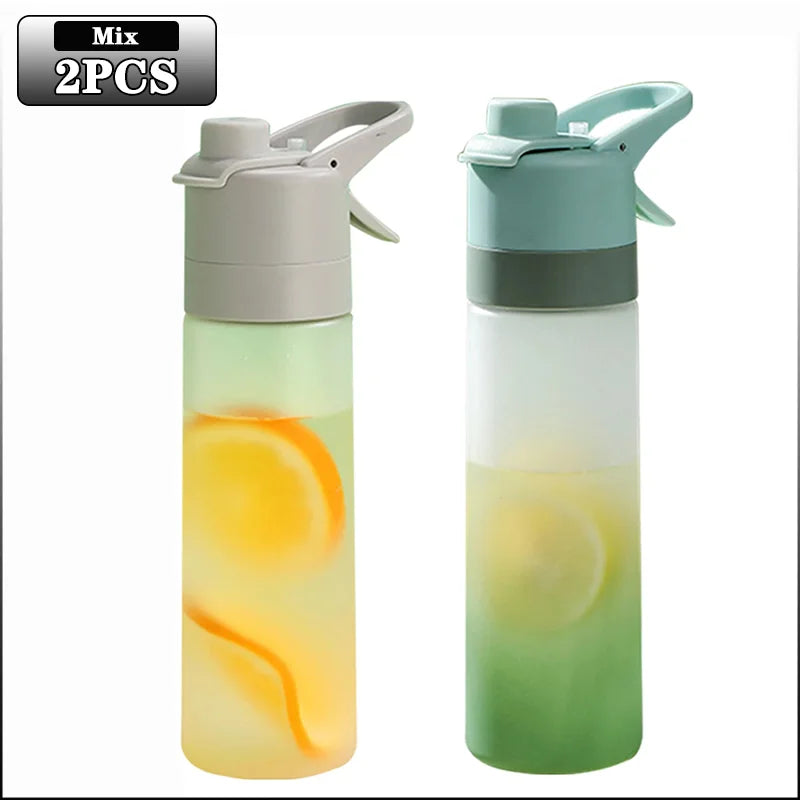 Gourde Brumisateur 650ml avec Paille – Spray Brume & Hydratation, Outdoor & Sport
