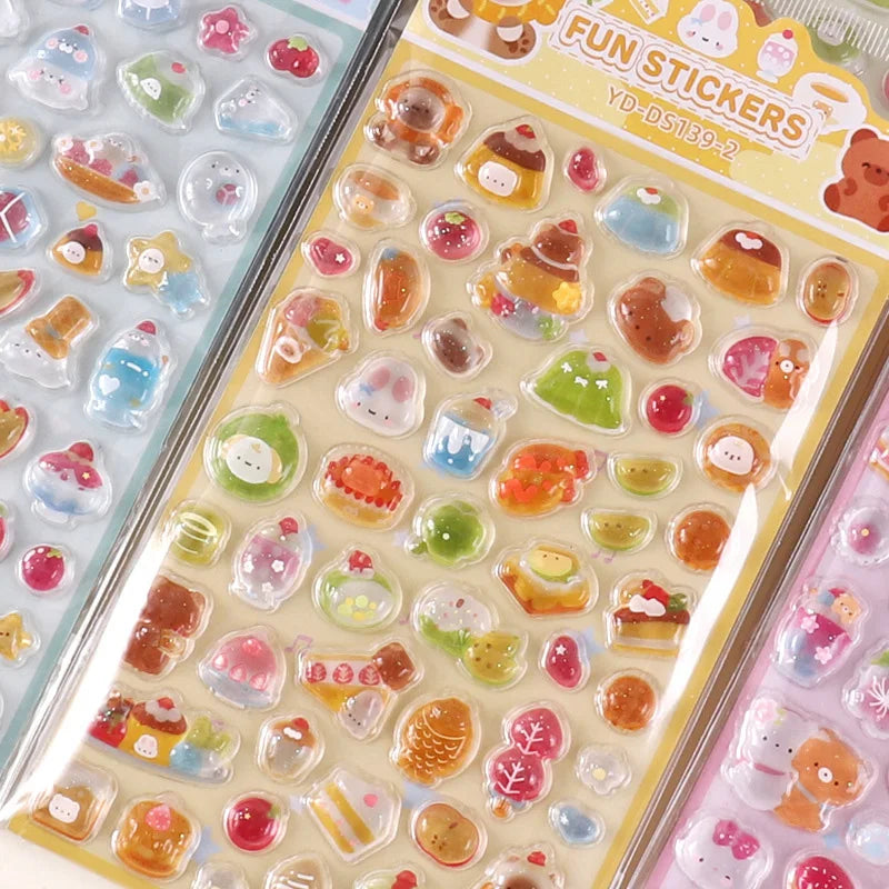 Stickers 3D japonais relief cristal – 6 styles