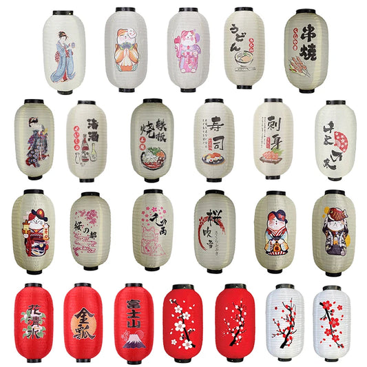 Lanternes japonaises suspendues en papier, décorations artistiques pour restaurants de sushis