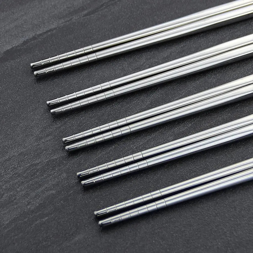 Reusable stainless steel chopsticks, Japanese style