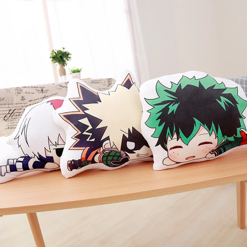 Coussins en peluche My Hero Academia, oreillers moelleux, coussins Izuku mignons, dakimakura kawaii, poupées douces Katsuki Shoto