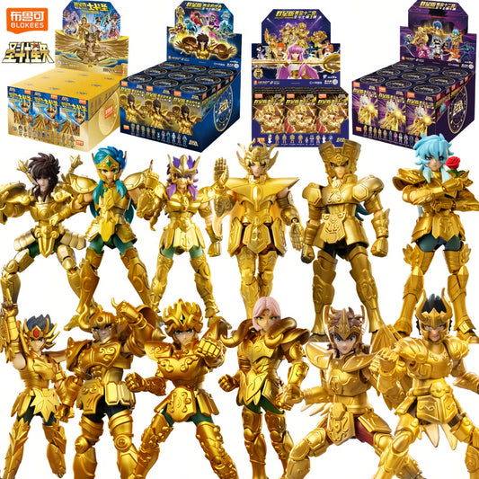 Coffret de 4 figurines Saint Seiya sous licence, en boîte surprise, pour collectionneurs et cadeaux
