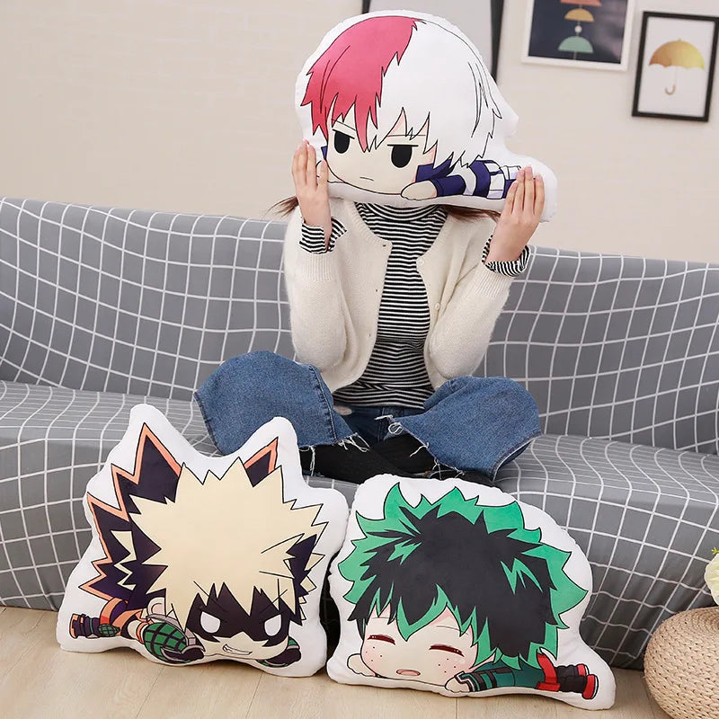 Coussins en peluche My Hero Academia, oreillers moelleux, coussins Izuku mignons, dakimakura kawaii, poupées douces Katsuki Shoto