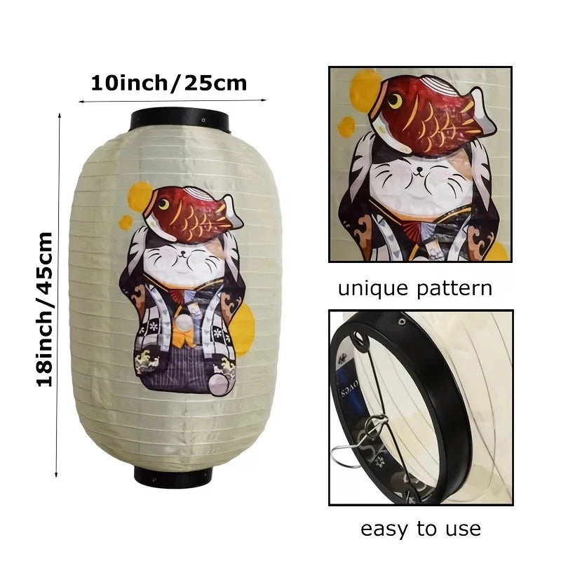 Lanternes japonaises suspendues en papier, décorations artistiques pour restaurants de sushis