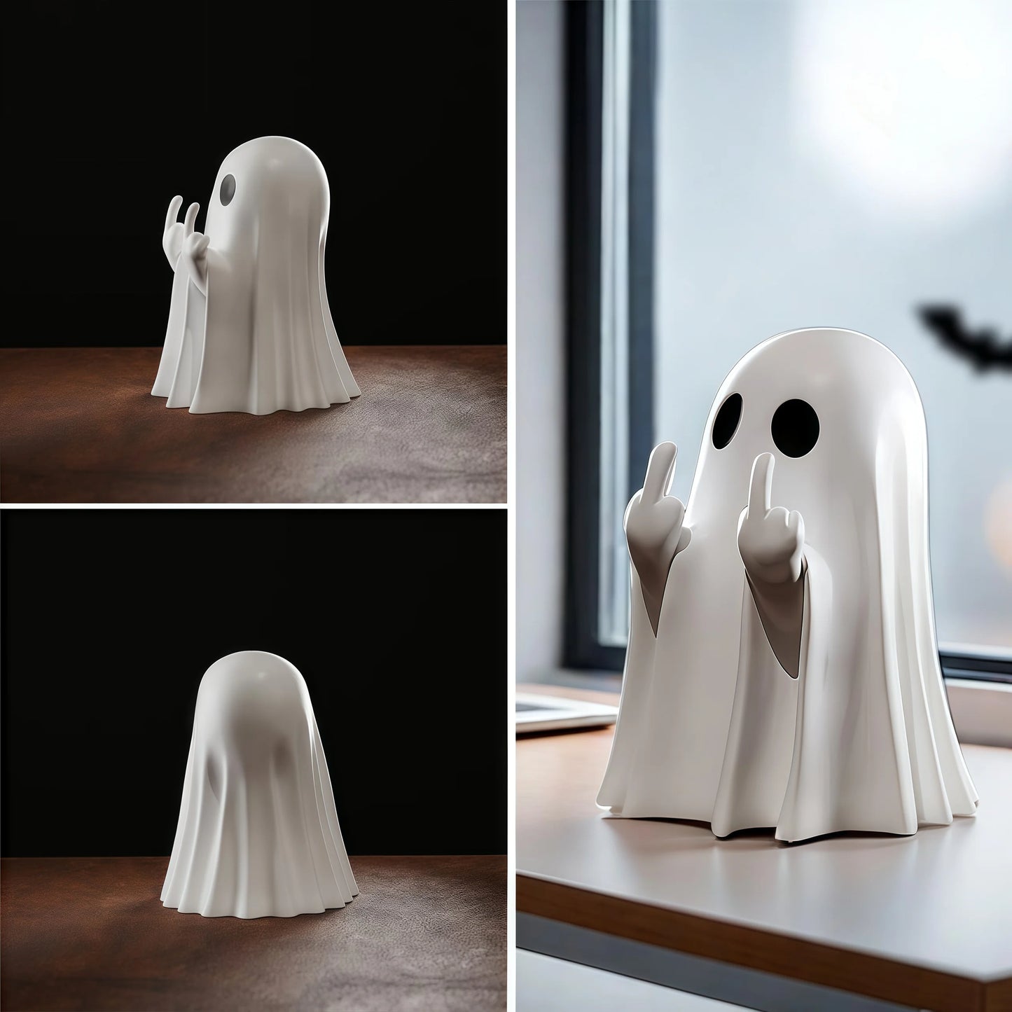 Statuette Fantôme Doigt d’Honneur – Déco Originale & Humour Japonais
