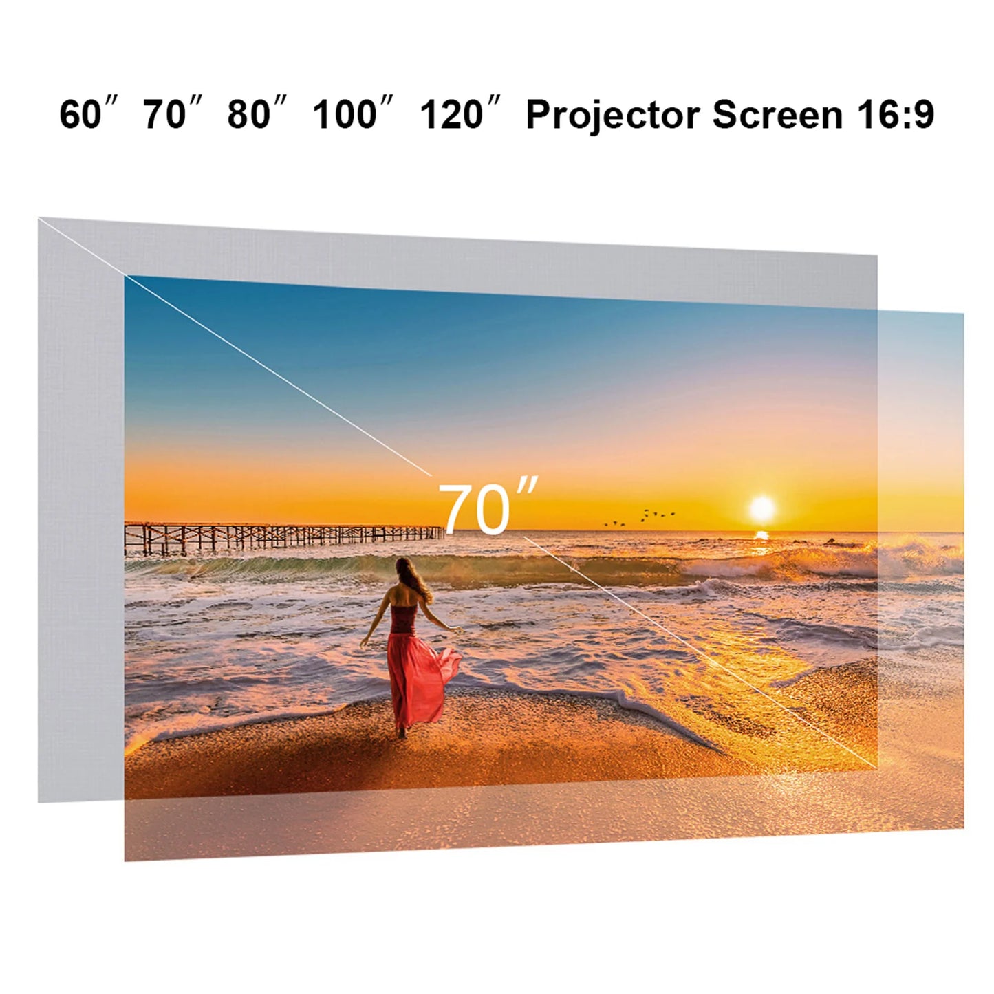 Écran de Projection Portable Anti-Lumière – 60 à 120 Pouces | Home Cinéma, Bureau, Extérieur