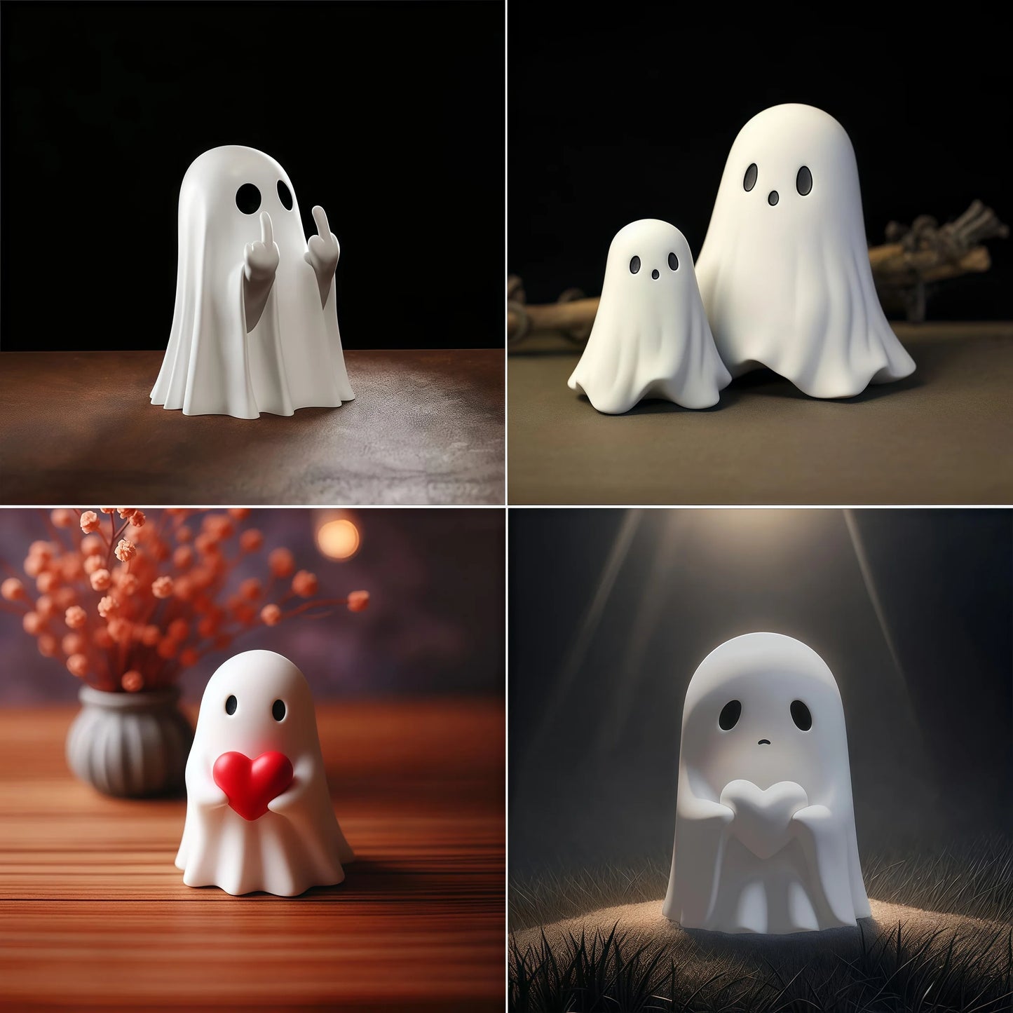 Statuette Fantôme Doigt d’Honneur – Déco Originale & Humour Japonais