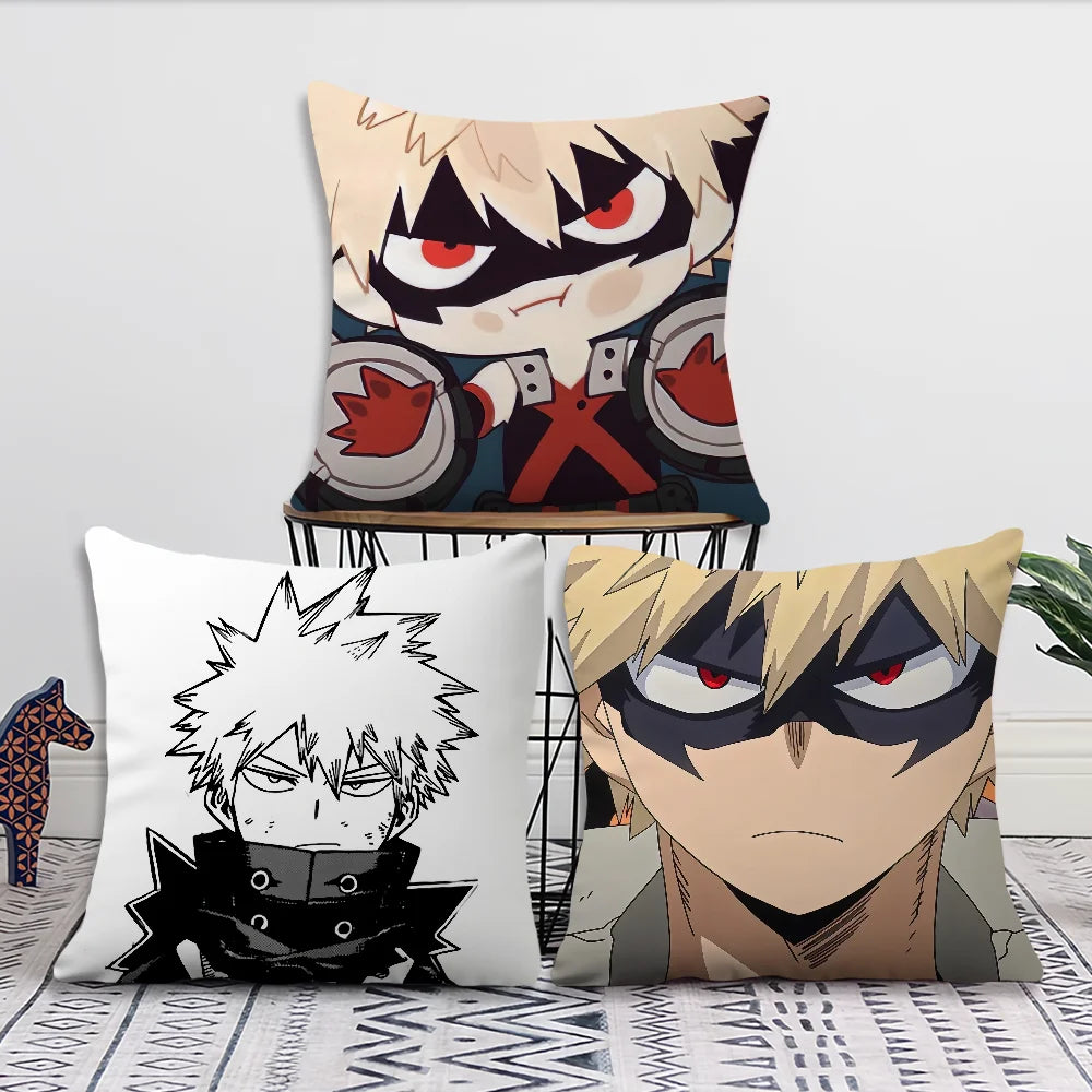 Housse de coussin Katsuki Bakugo de l'anime My Hero Academia, pour salon, tête de lit, bureau, chambre, canapé, oreiller de sieste