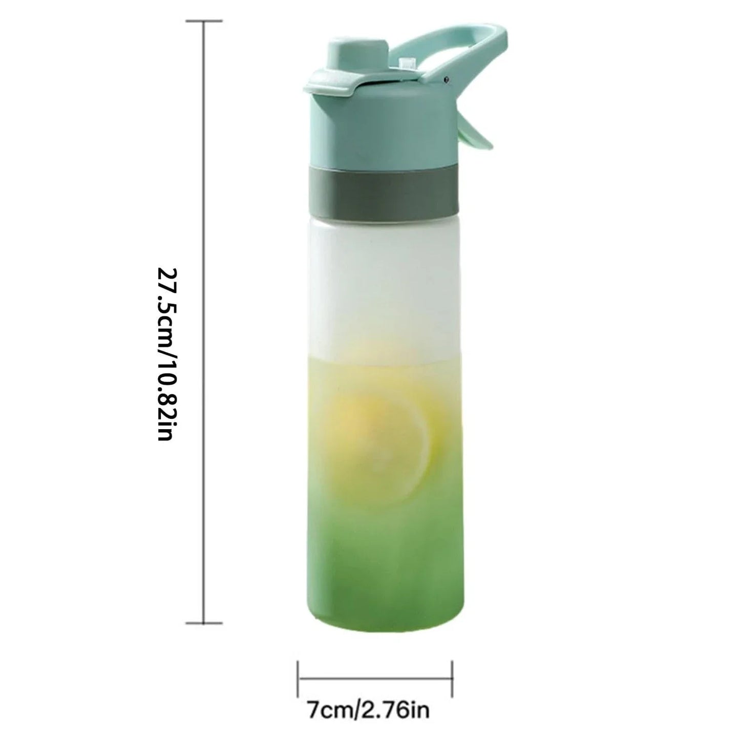 Gourde Brumisateur 650ml avec Paille – Spray Brume & Hydratation, Outdoor & Sport