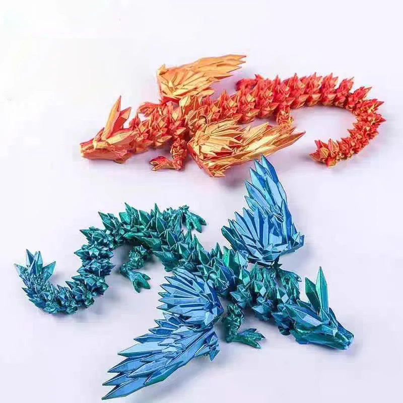 Dragon imprimé en 3D de 15 cm avec ailes mobiles - Accessoire de bureau créatif - Décoration intérieure - Cadeau de Noël ou de vacances idéal