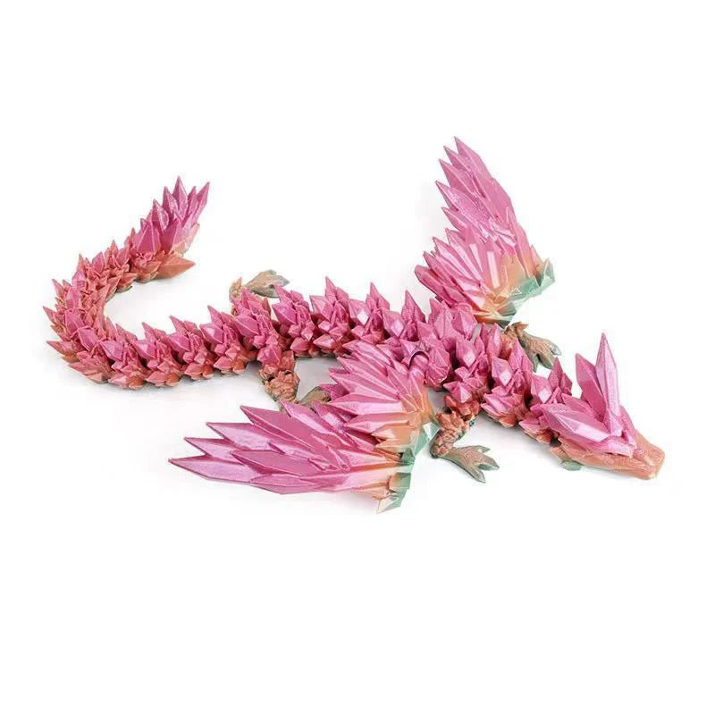 Dragon imprimé en 3D de 15 cm avec ailes mobiles - Accessoire de bureau créatif - Décoration intérieure - Cadeau de Noël ou de vacances idéal
