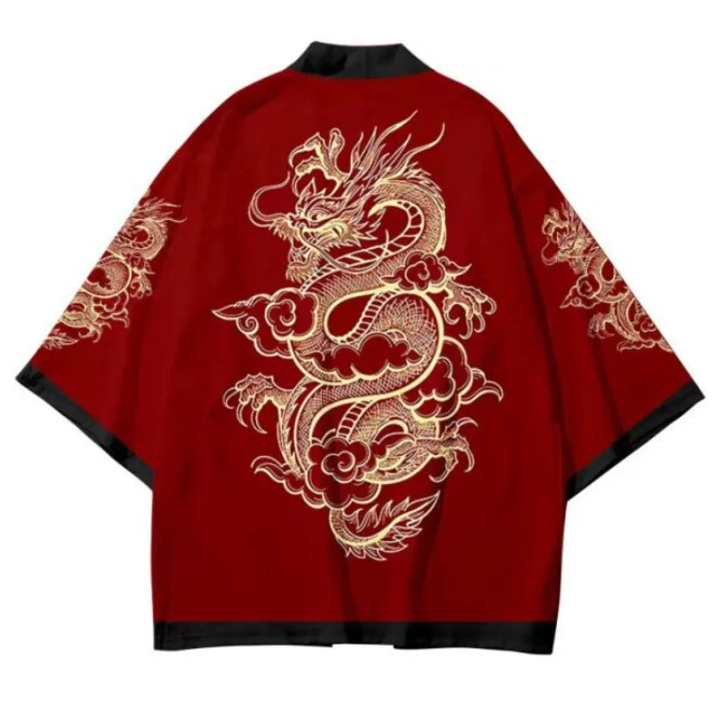 Haori Yukata japonais – Imprimé dragon anime