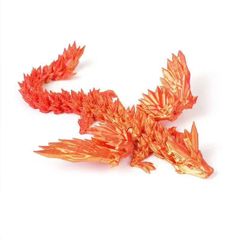 Dragon imprimé en 3D de 15 cm avec ailes mobiles - Accessoire de bureau créatif - Décoration intérieure - Cadeau de Noël ou de vacances idéal
