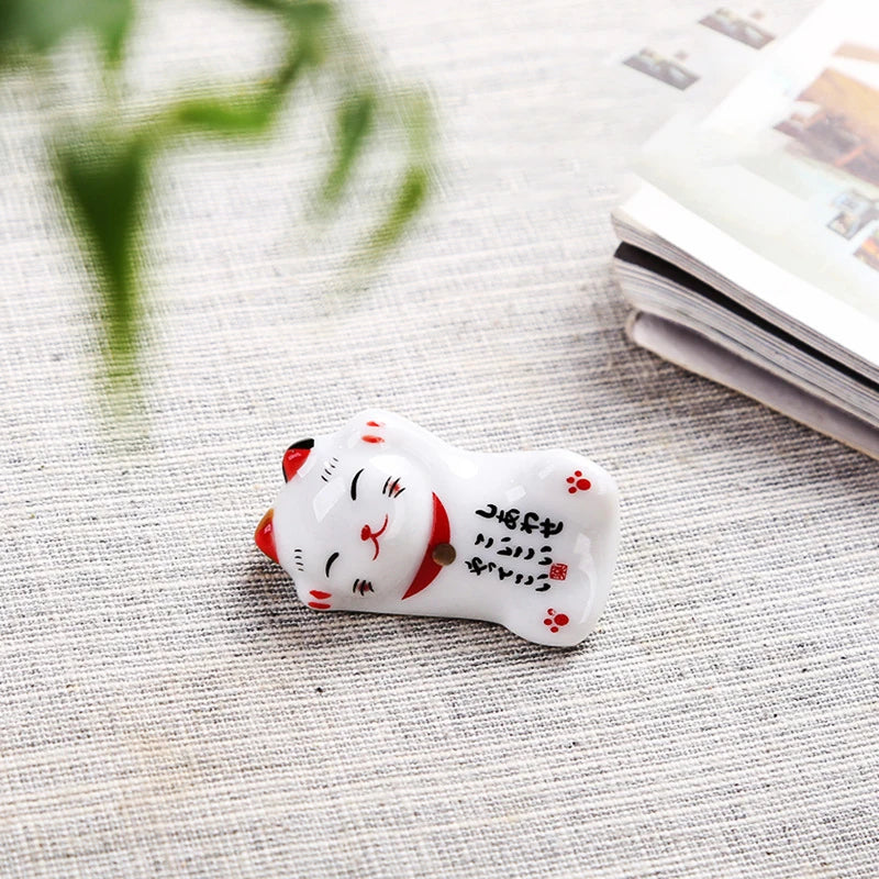 1 porte-baguettes en céramique en forme de chat mignon, style japonais, vaisselle de restaurant…