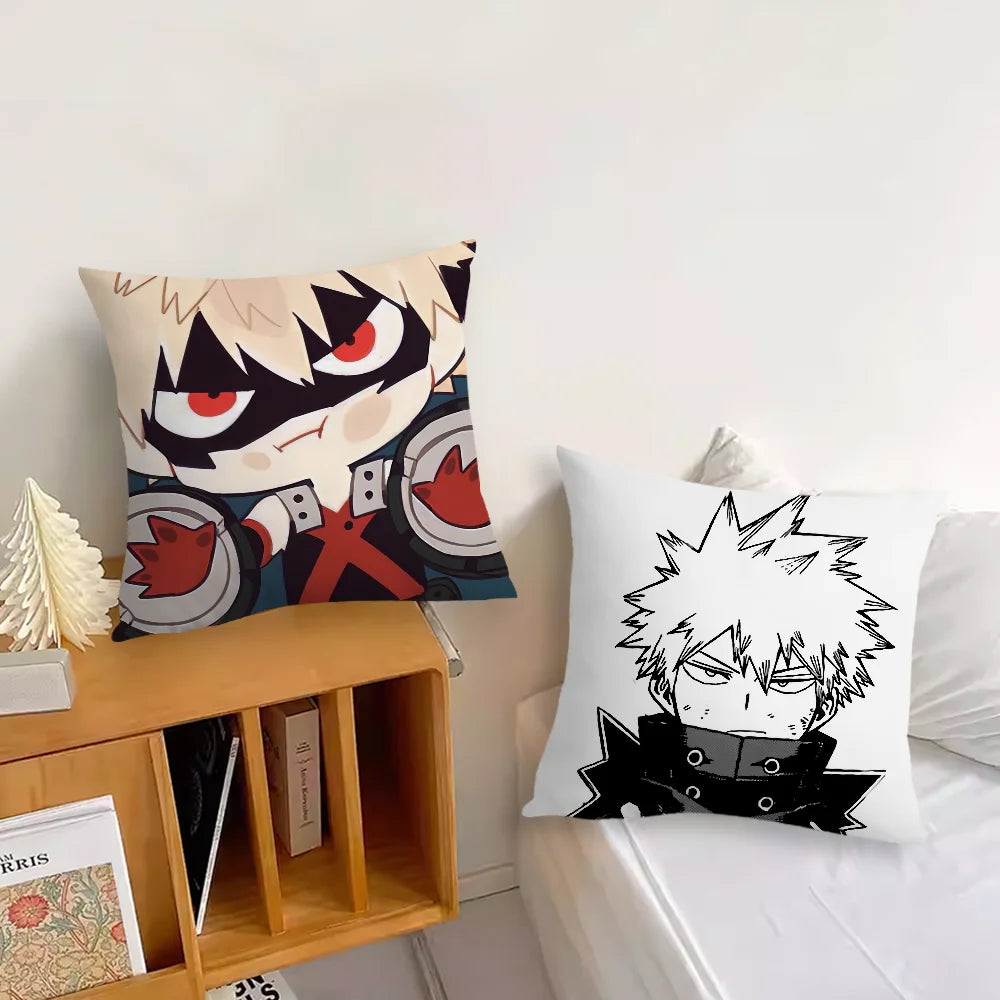 Housse de coussin Katsuki Bakugo de l'anime My Hero Academia, pour salon, tête de lit, bureau, chambre, canapé, oreiller de sieste