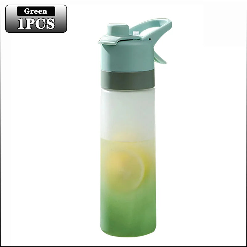 Gourde Brumisateur 650ml avec Paille – Spray Brume & Hydratation, Outdoor & Sport