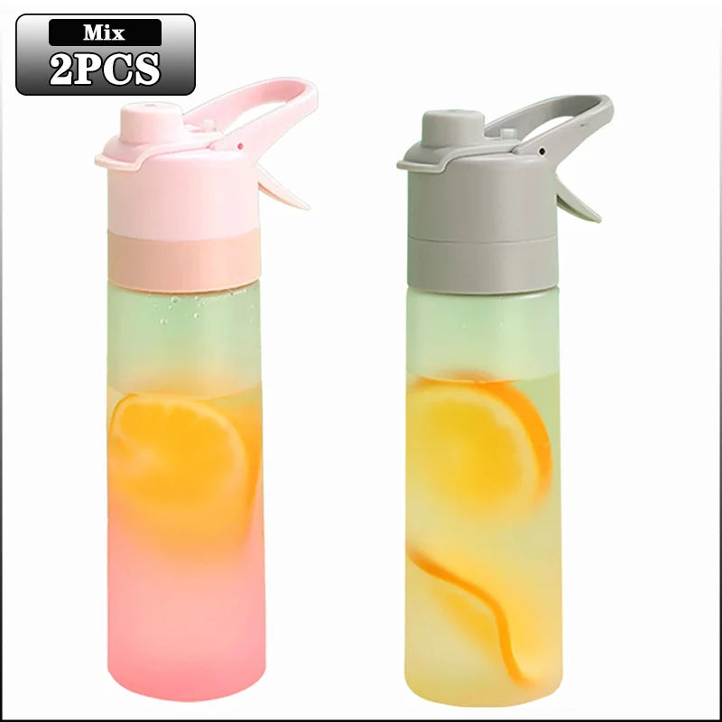 Gourde Brumisateur 650ml avec Paille – Spray Brume & Hydratation, Outdoor & Sport