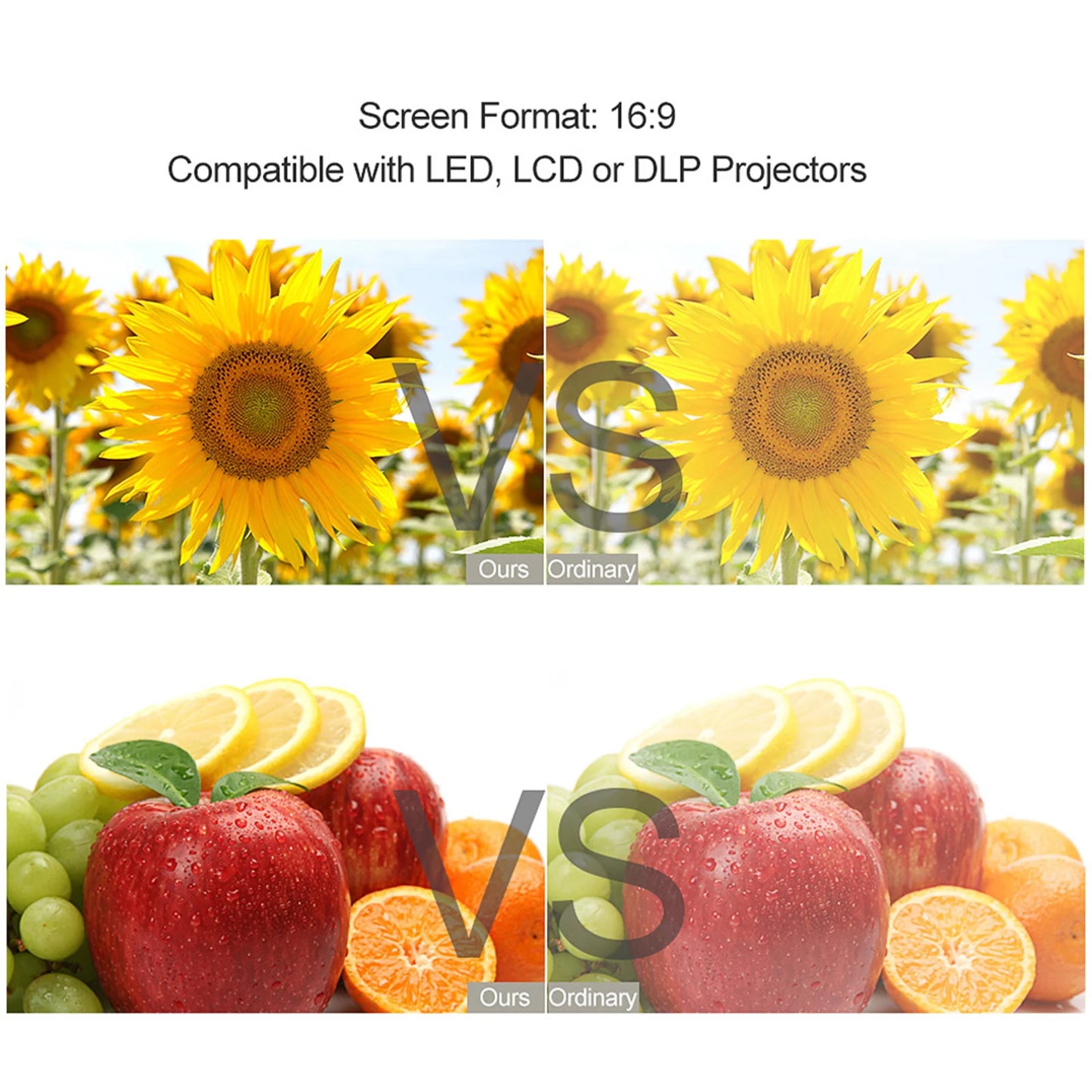 Écran de Projection Portable Anti-Lumière – 60 à 120 Pouces | Home Cinéma, Bureau, Extérieur