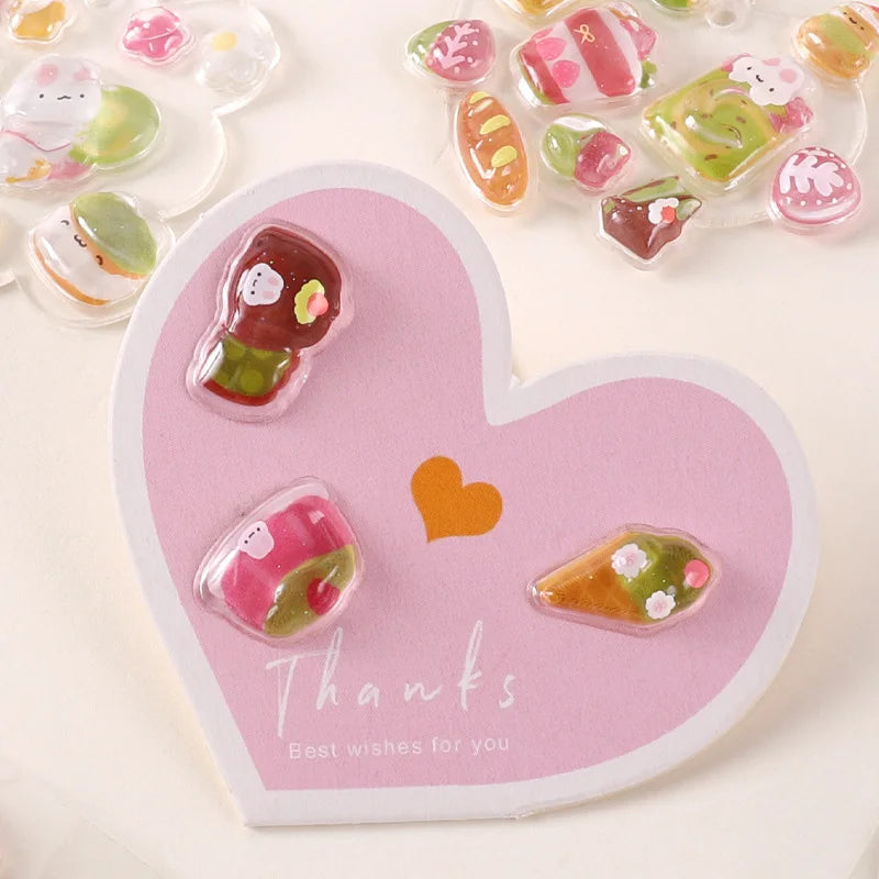 Stickers 3D japonais relief cristal – 6 styles
