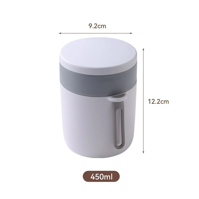 Cherry Blossom Japanese Lunch Box with Utensils, Microwavable Bento Box, Portable Soup Bowl for Students, Double Compartment Lunch Box
