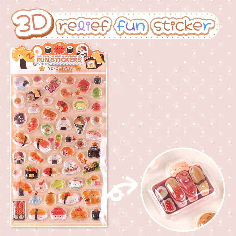 Stickers 3D japonais relief cristal – 6 styles