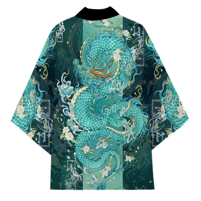 Haori Yukata japonais – Imprimé dragon anime
