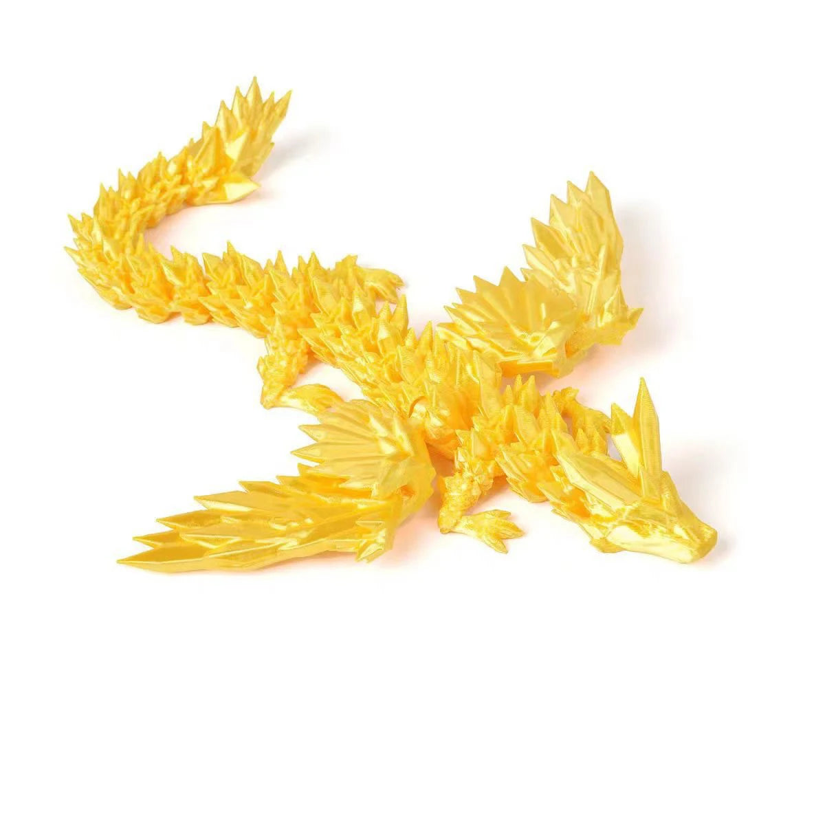 Dragon imprimé en 3D de 15 cm avec ailes mobiles - Accessoire de bureau créatif - Décoration intérieure - Cadeau de Noël ou de vacances idéal