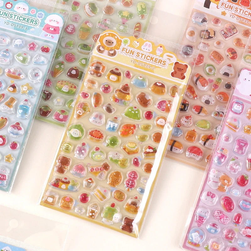 Stickers 3D japonais relief cristal – 6 styles