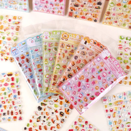 Stickers 3D japonais relief cristal – 6 styles