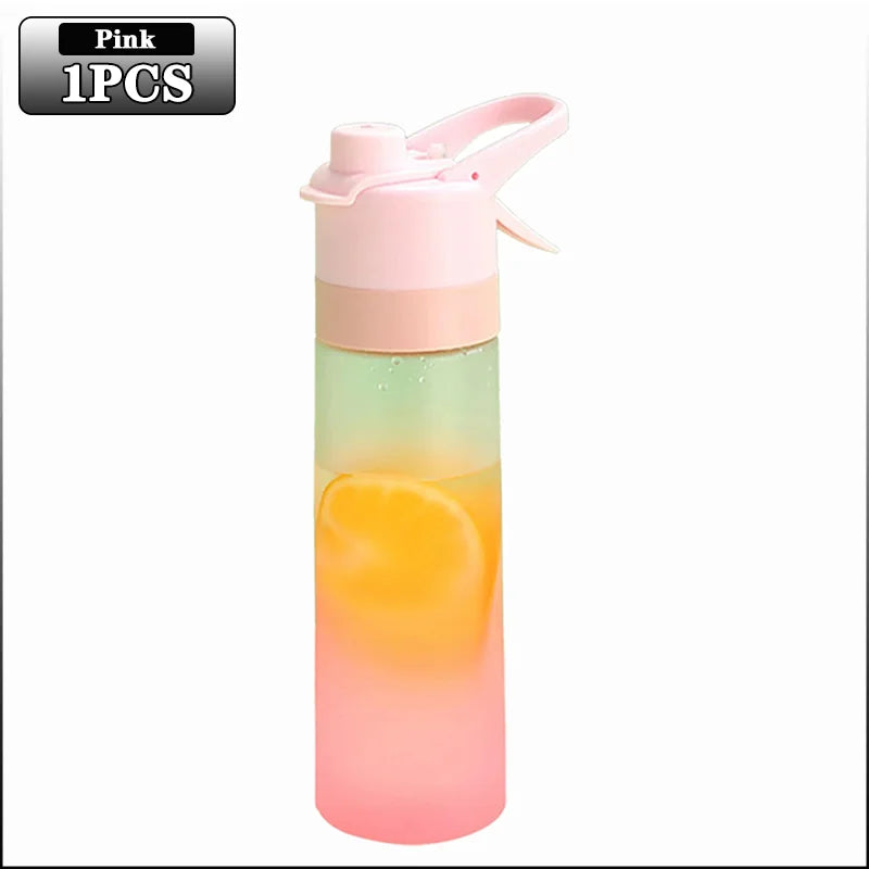 Gourde Brumisateur 650ml avec Paille – Spray Brume & Hydratation, Outdoor & Sport