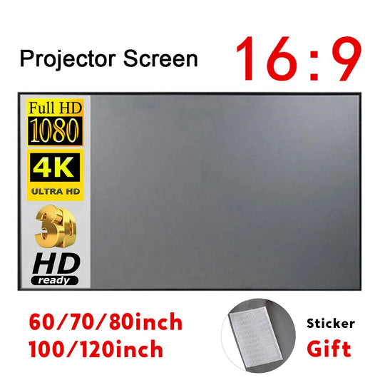 Écran de Projection Portable Anti-Lumière – 60 à 120 Pouces | Home Cinéma, Bureau, Extérieur